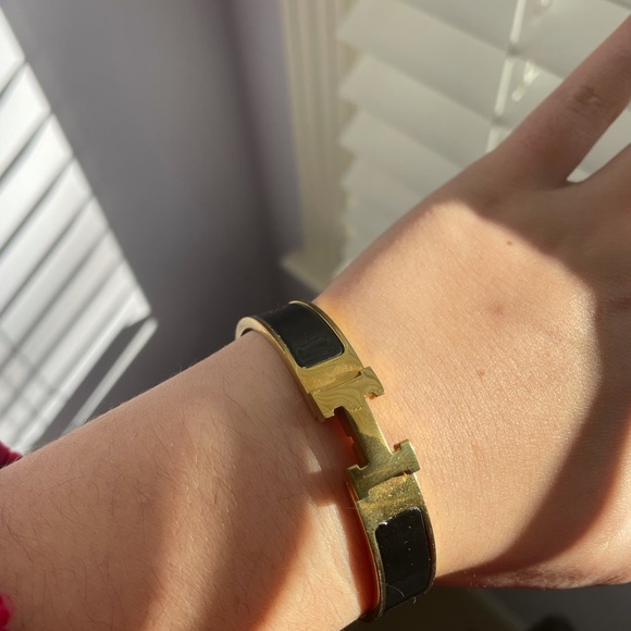 Hermès Clic H Bracelet Black and Gold - Picture 3 of 6